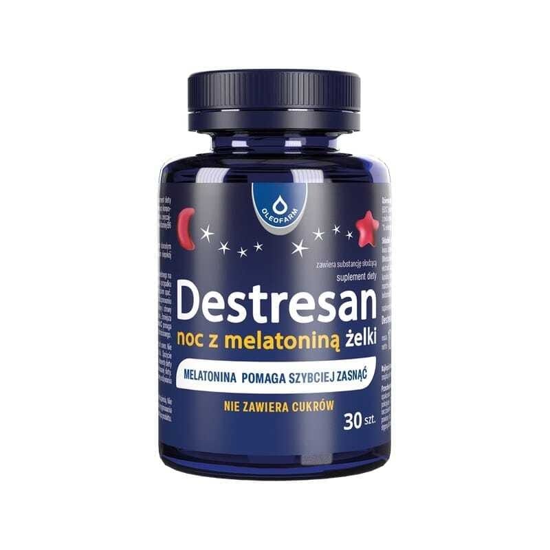Complejo para conciliar mejor el sueño con melatonina Destresan, Oleofarm (30 gominolas)
