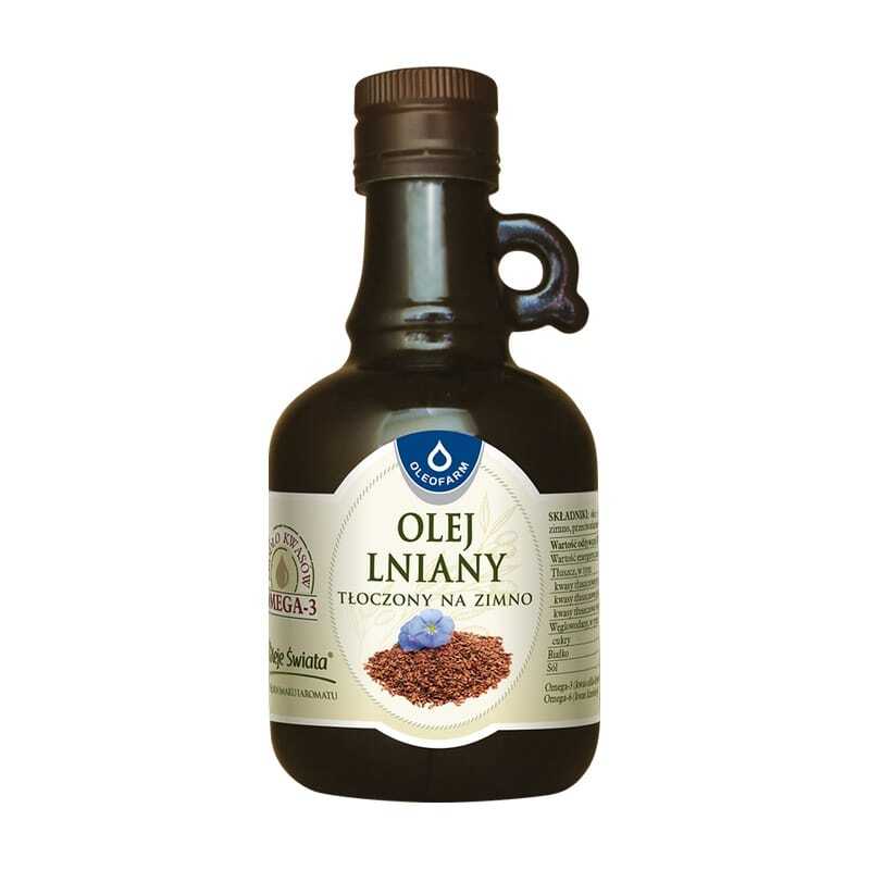 Aceite de lino con vitamina D Oleofarm, prensado en frío (250 ml)