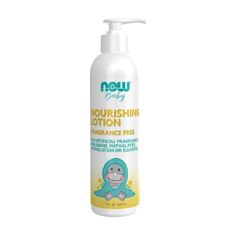 Loción cuidadora para bebés, sin perfume NOW (237 ml)
