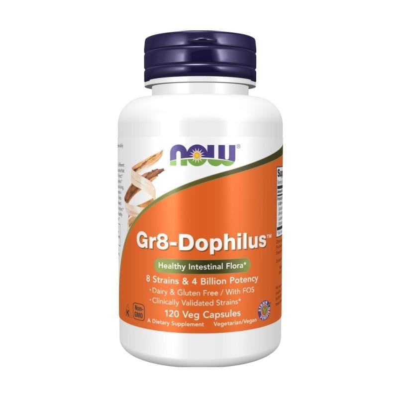 Gr8-Dophilus para una flora intestinal equilibrada NOW (60 cápsulas)