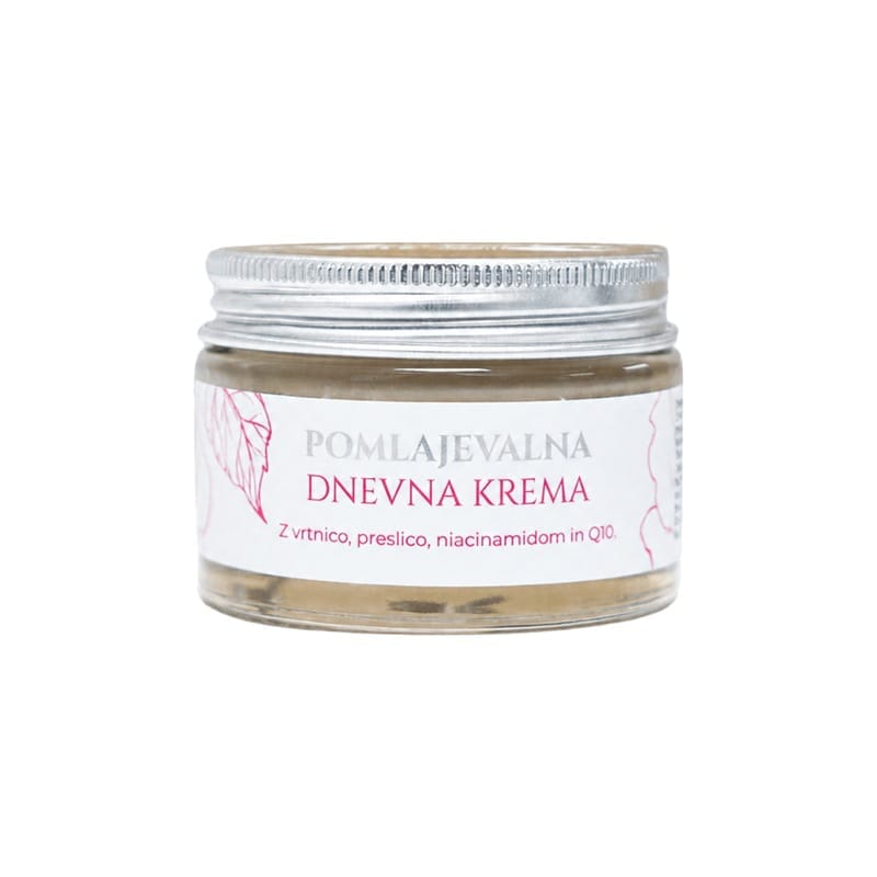 Crema de día rejuvenecedora para el rostro con rosa Cvetka (50 ml)