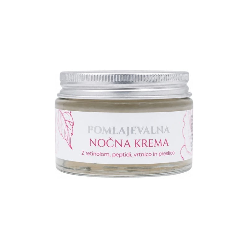 Crema facial de noche rejuvenecedora con rosa Cvetka (50 ml)