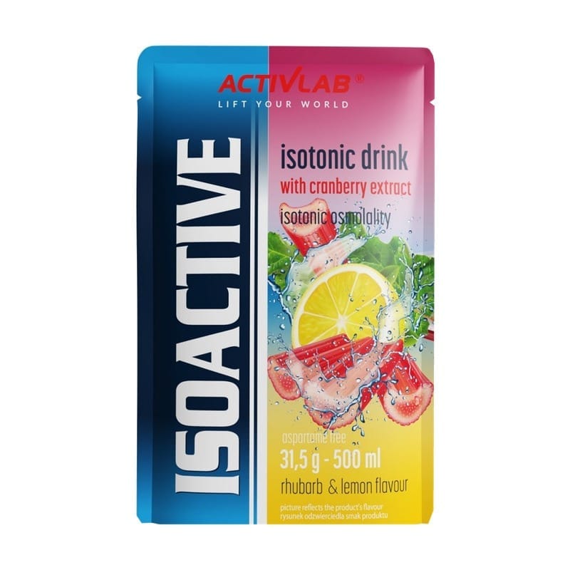 Bebida isotónica en polvo Isoactive Activlab, ruibarbo con limón y arándano rojo (31,5 g)