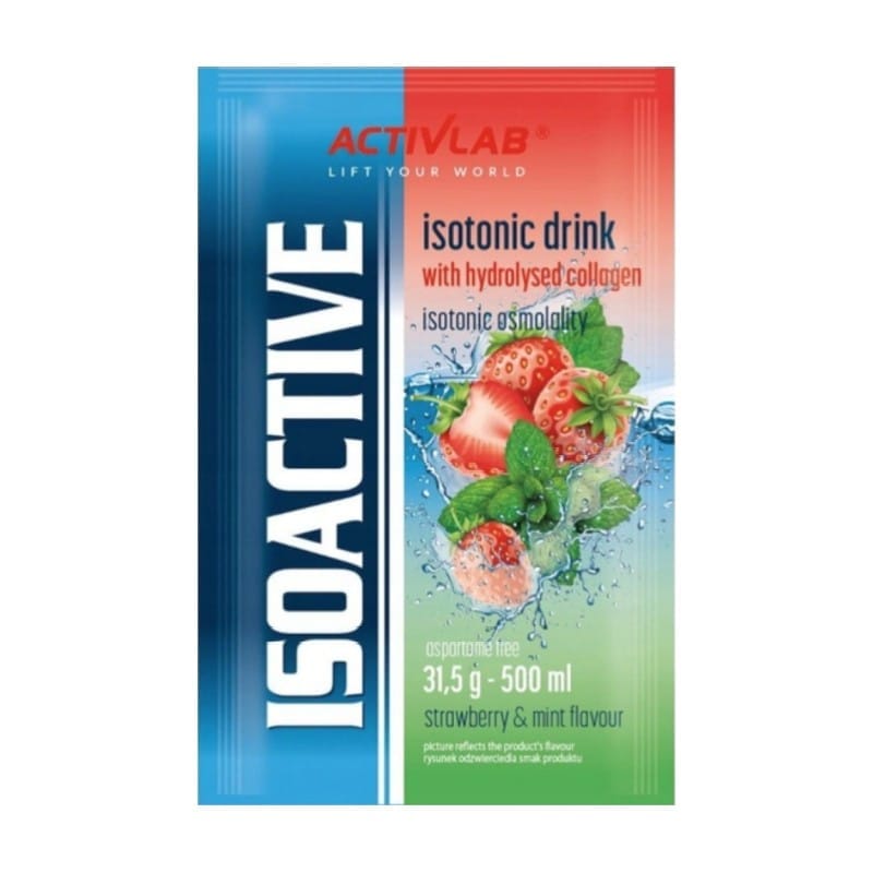 Isotónico en polvo Isoactive Activlab, fresa con menta (31,5 g)