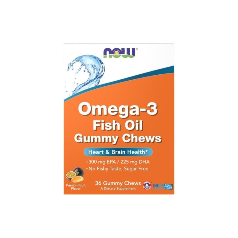 Aceite de pescado omega-3 NOW (36 gominolas)