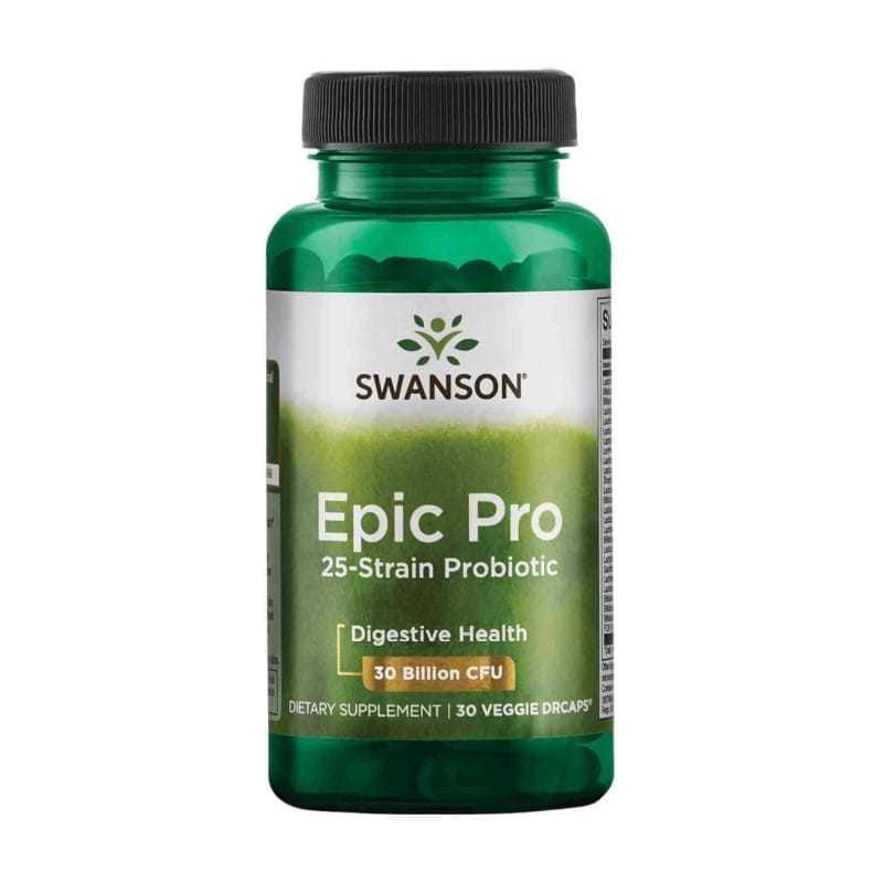 Epic Pro – Probiótico con 25 cepas Swanson, 30 mil millones de UFC (30 cápsulas)