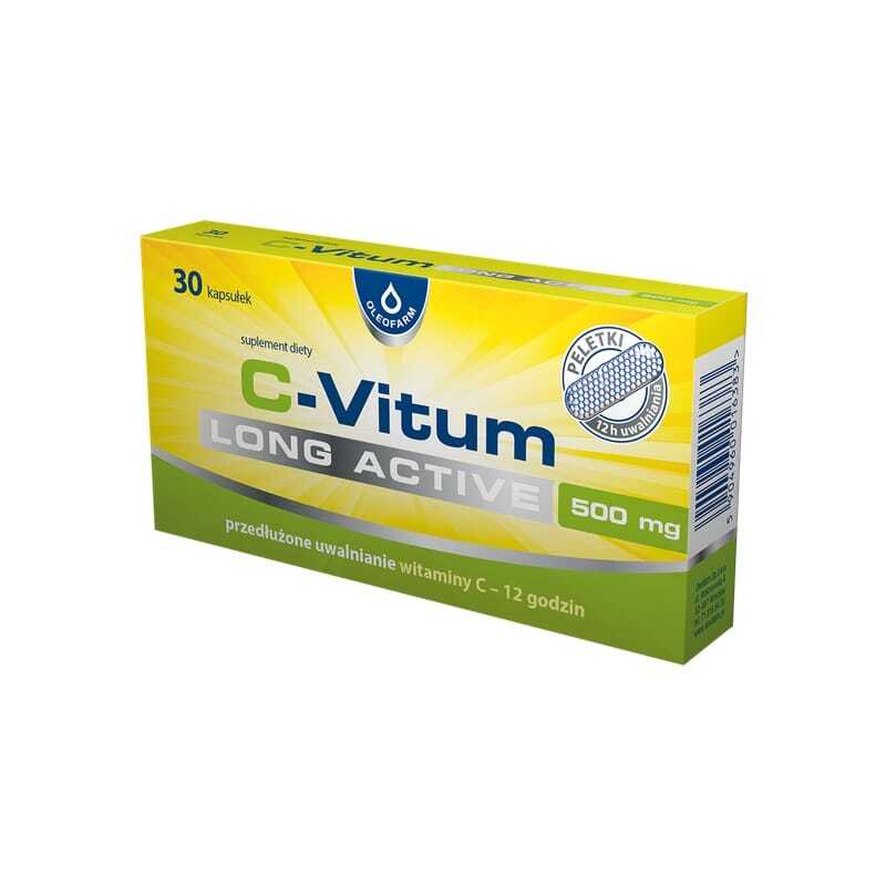 Vitamina C de liberación prolongada C-Vitum Long Active Oleofarm (30 cápsulas)