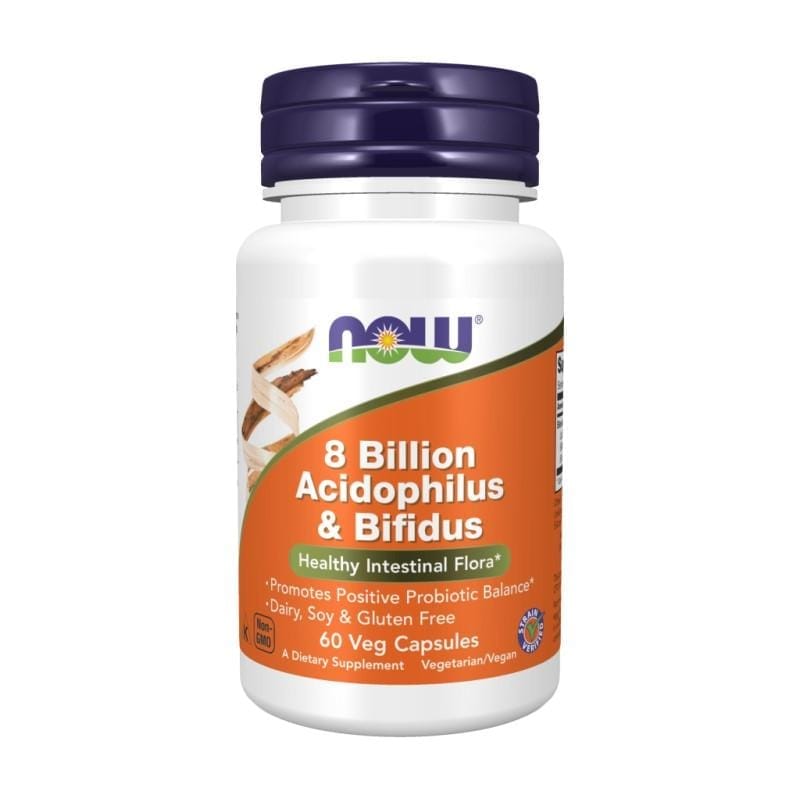 8 mil millones de Acidophilus y Bifidus NOW (60 cápsulas)