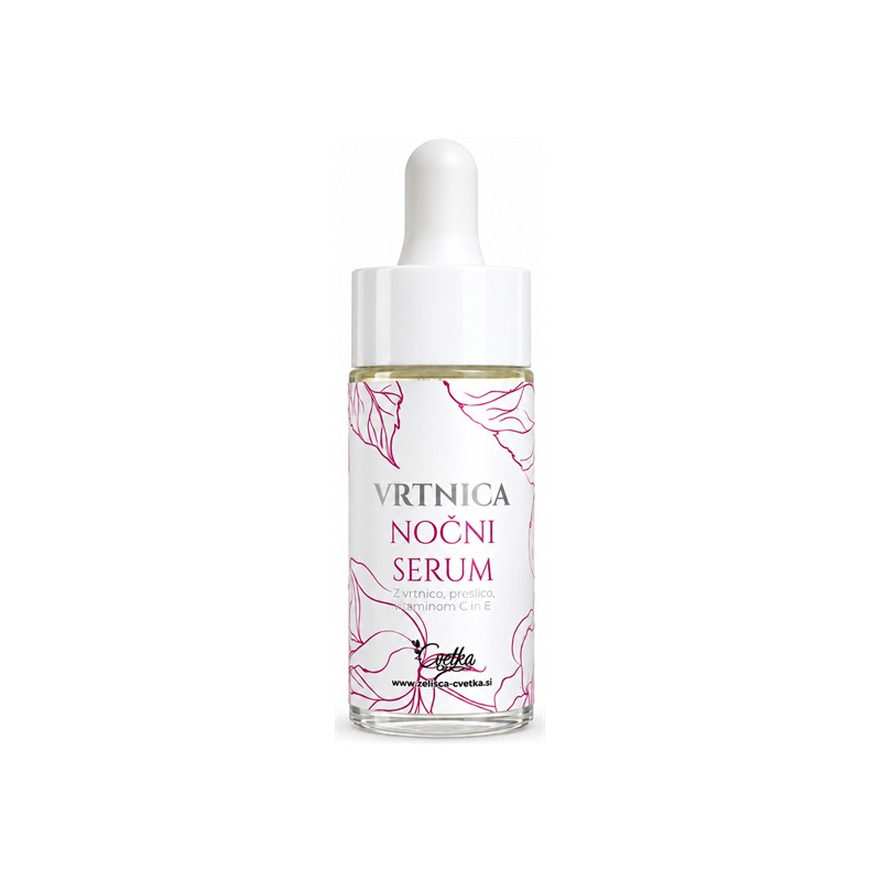 Sérum facial rejuvenecedor de noche con rosa Cvetka (15 ml)