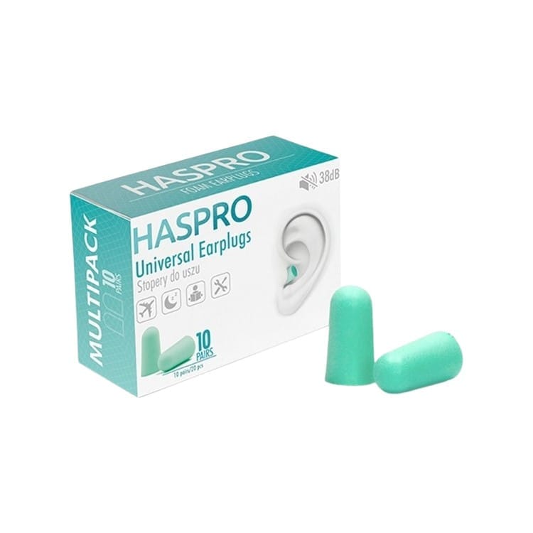 Tapones de espuma para los oídos Multi10 - color menta Haspro (20 unidades)