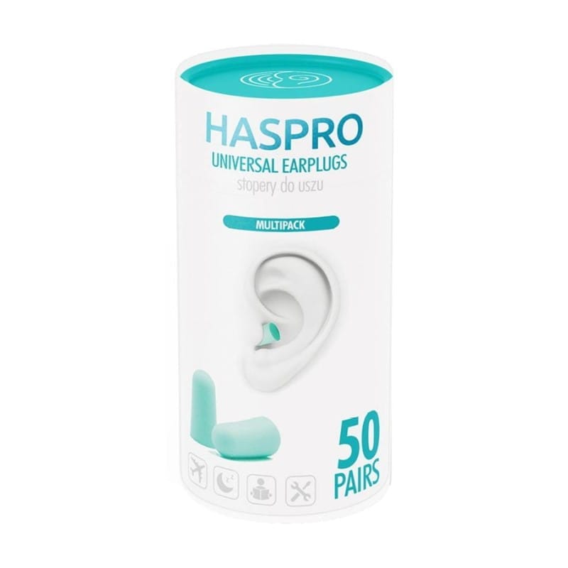 Tapones de espuma para los oídos Tube50 - color menta, Haspro (100 unidades)